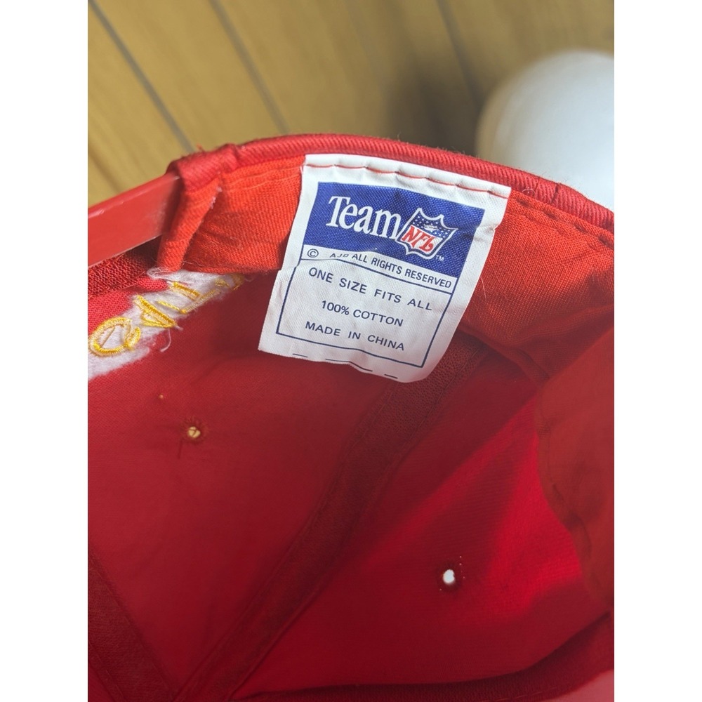 Vintage 90s Kansas City Chiefs AJD Snapback‎ Hat Red NFL - Picture 3 of 5